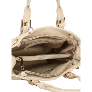 Borsa a mano da donna Made in Italy - Modello Elara Nova - Pelle scamosciata - 14.0 x 8.0 x 25.0 cm