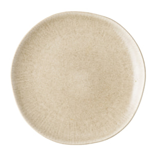 Piatto da pranzo Viola in gres beige ø21 cm — set da 4