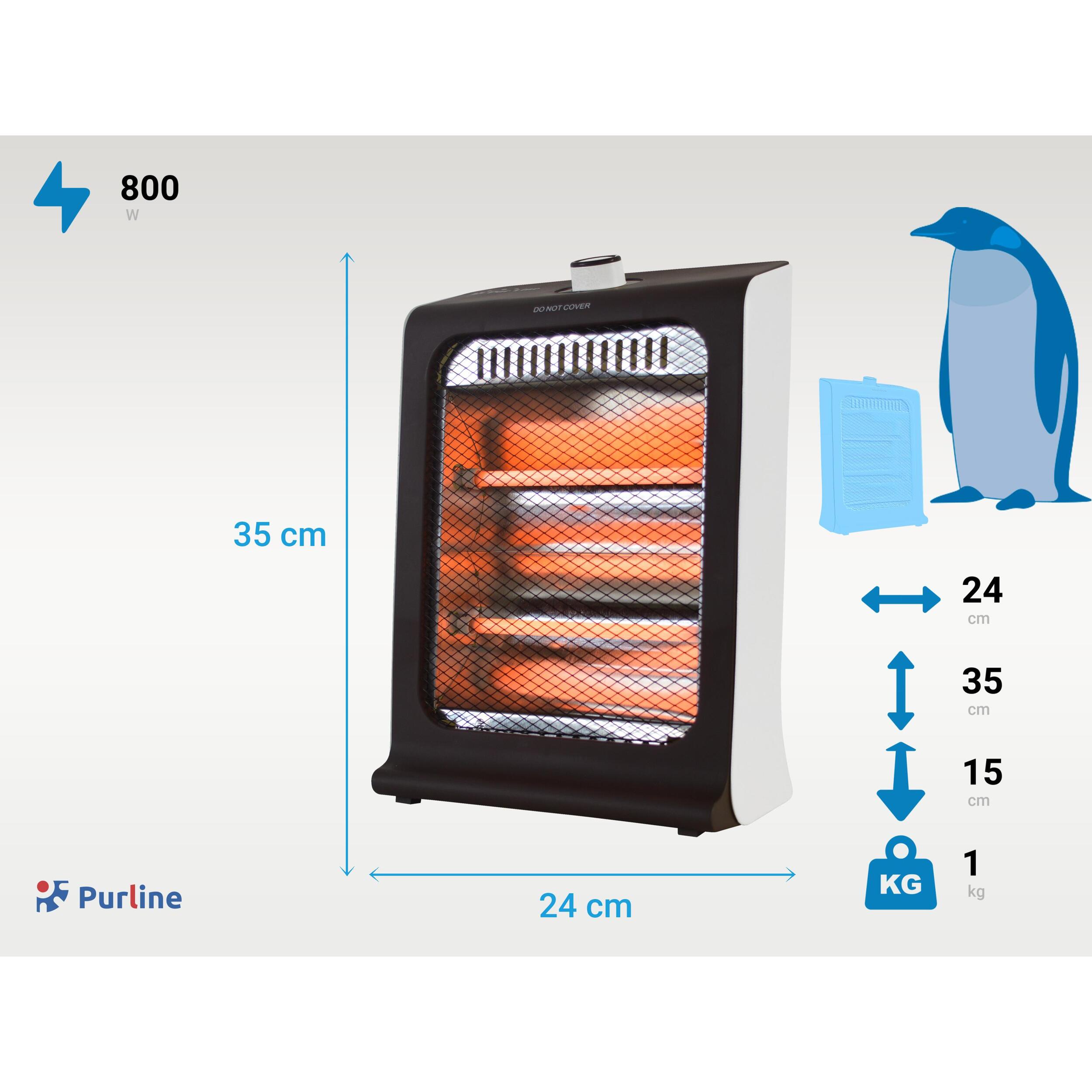 Estufa de cuarzo 800W dos potencias y bajo consumo HEATY QU 800 PURLINE