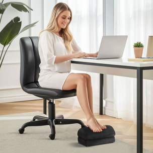 Repose-pied sous le bureau - repose pied bureau antidérapant - mousse souple velours noir