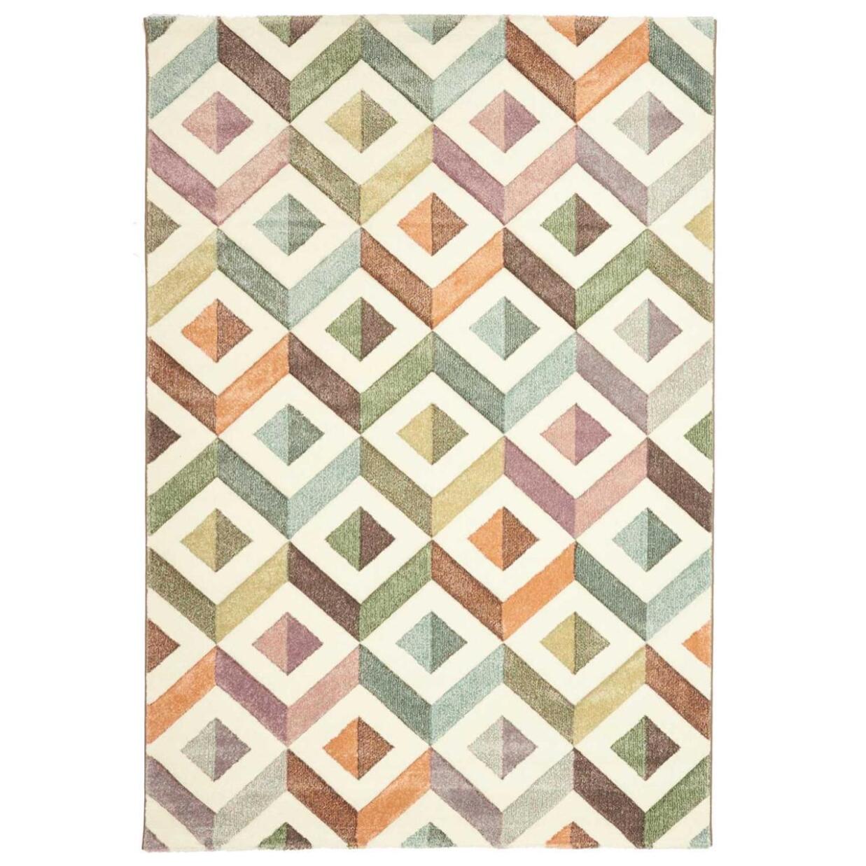Tapis salon et chambre tissé motif géométrique RARI