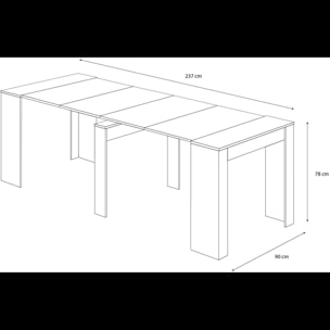 Tavolo Consolle Allungabile Oslo Fino A 2.37 Metri Tavolo 10 Posti Salvaspazio Multiposizione Design Moderno Elegante 78 x 51 x 90 cm Bianco Lucido