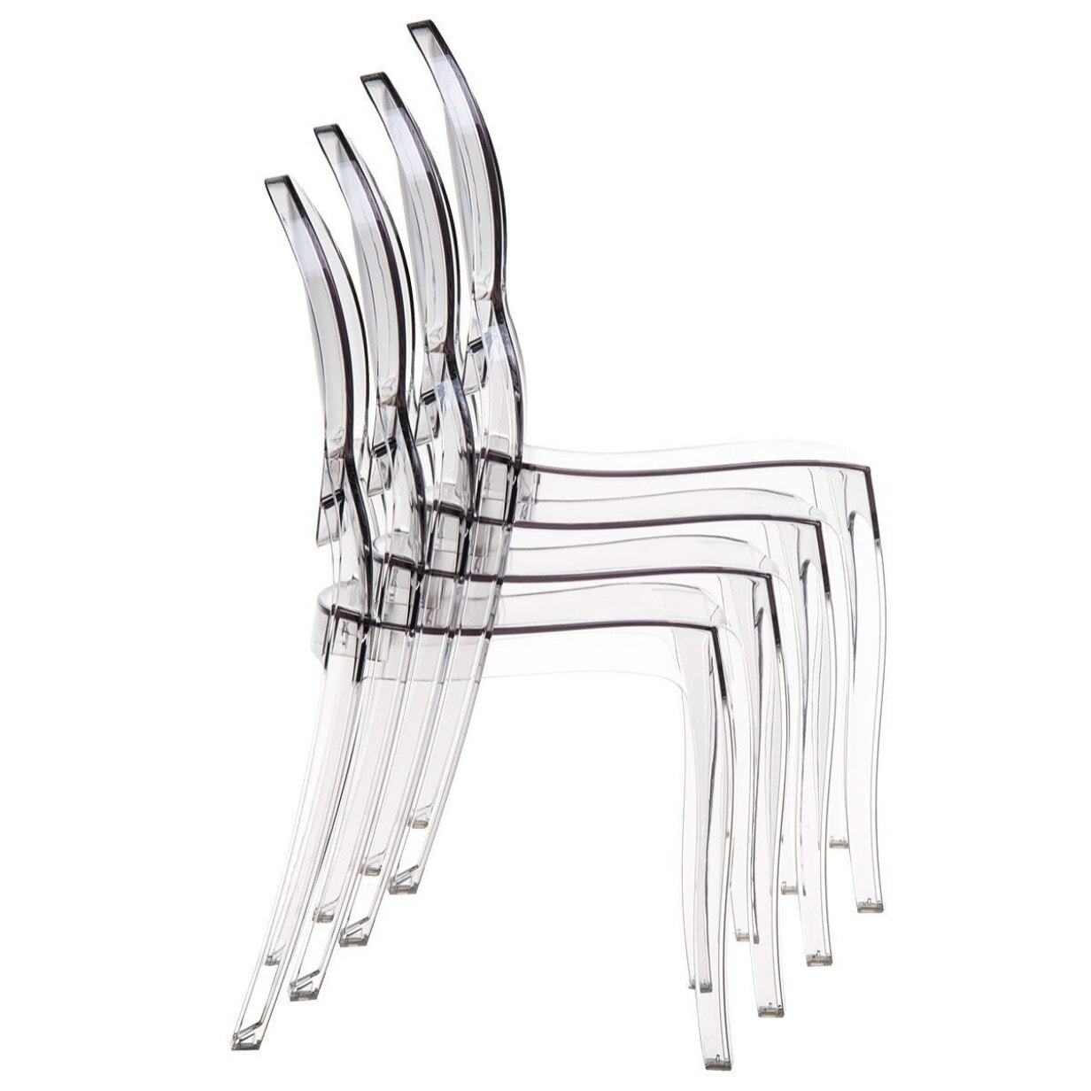 Set di 4 sedie BRERA in policarbonato trasparente