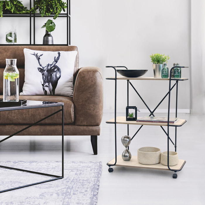 Desserte Indus 3 Niveaux Bois 62x30x83.5cm