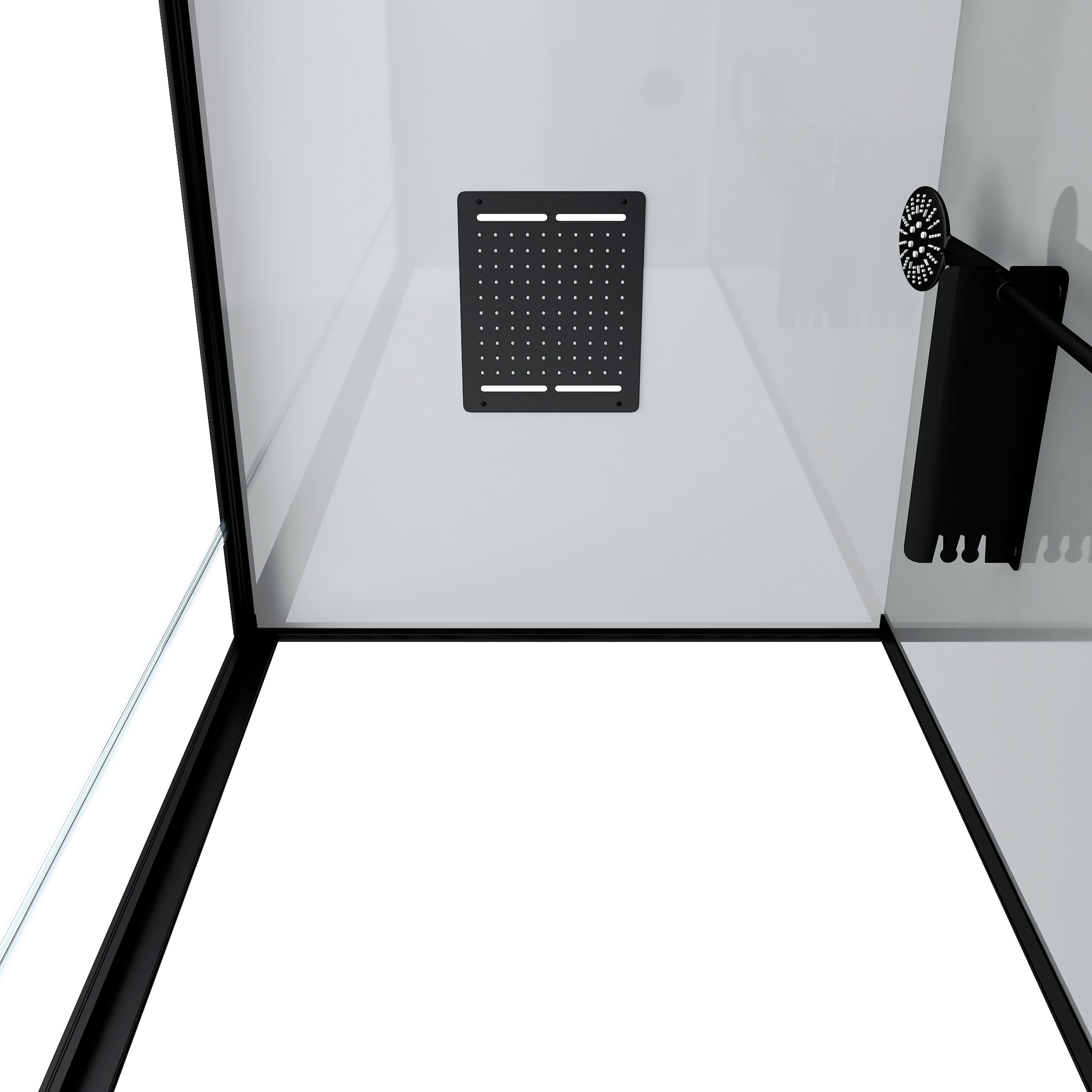 Cabine de douche Hydromassante 90x90x215 cm - Fonds Gris et Profilés Noir Mat - GREY STYLE