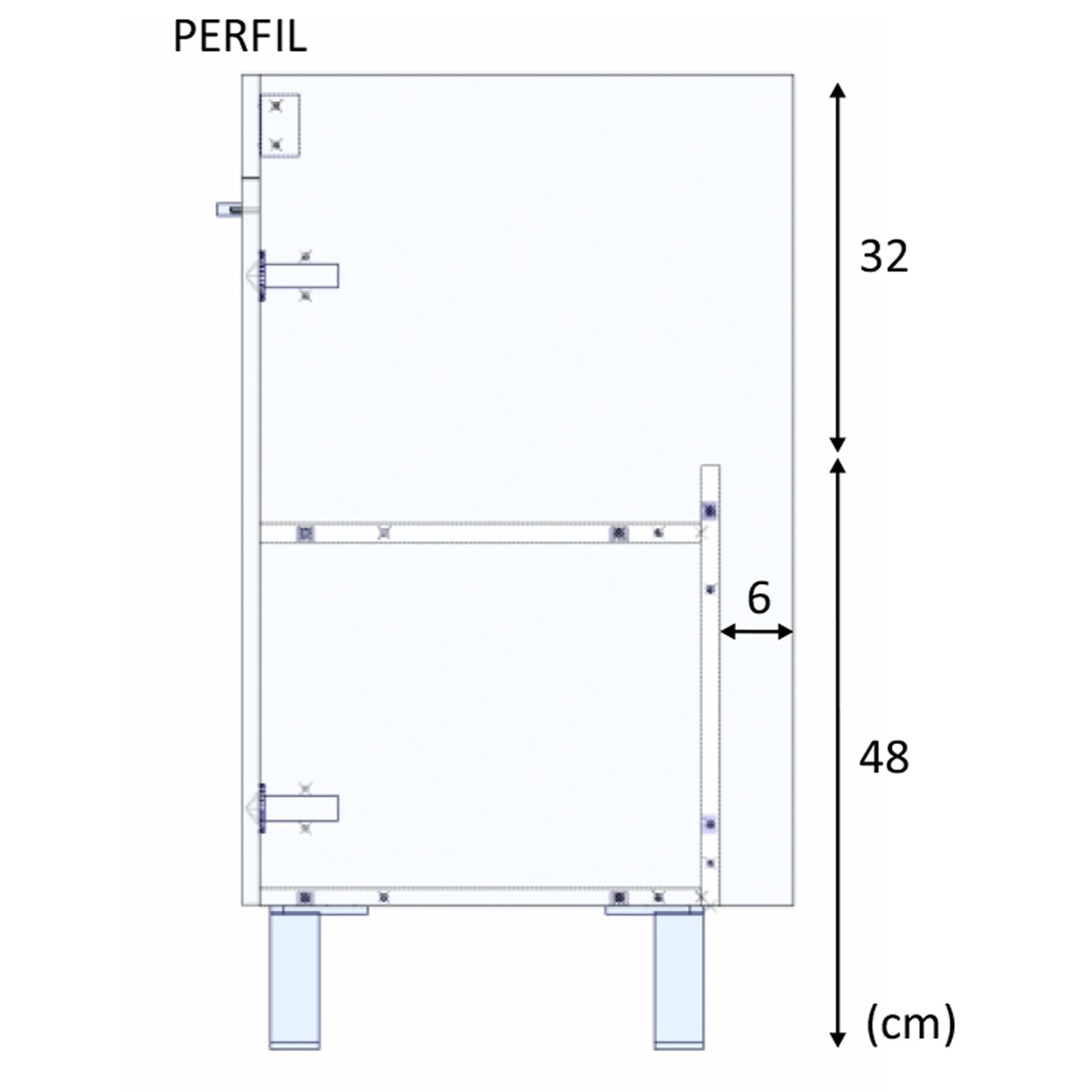 Mueble baño lupe 2p 60cm color blanco brillo con espejo, sin lavabo