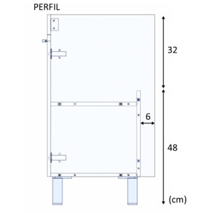 Mueble baño lupe 2p 60cm color blanco brillo con espejo, sin lavabo