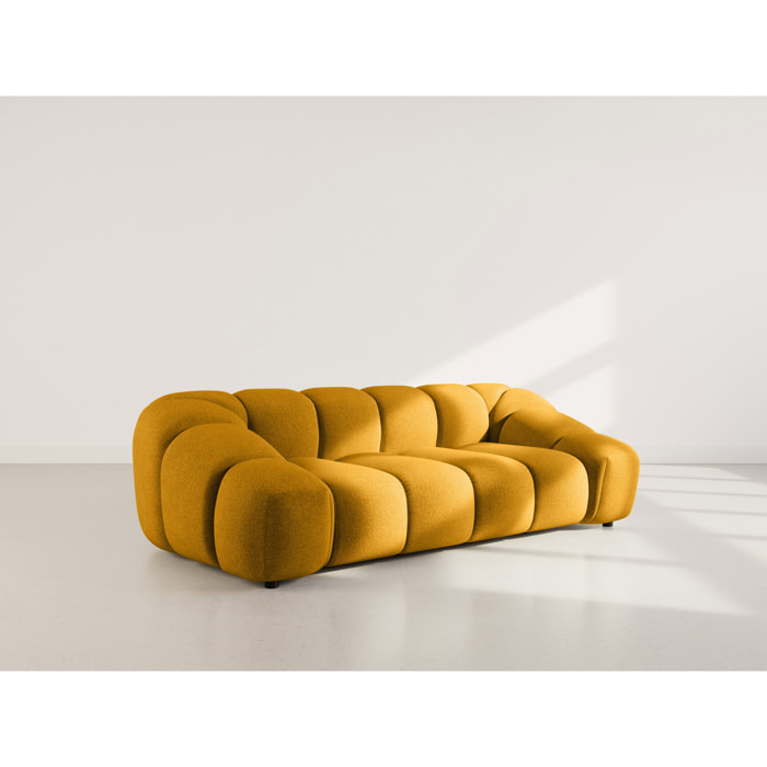 Ava - canapé 3 places en velours texturé - Jaune