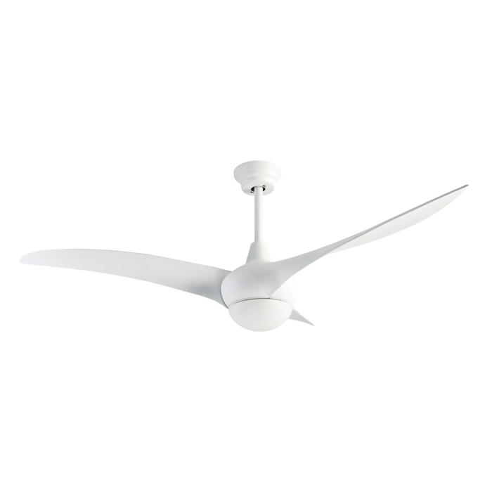 Forlight - Ventilador Helix ø1320mm Acero, Cristal Blanco, Opal