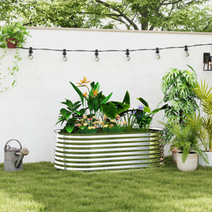 Carré potager de jardin L.160 x P.80 x H.56 cm modulable tôle d'acier galvanisée ondulée