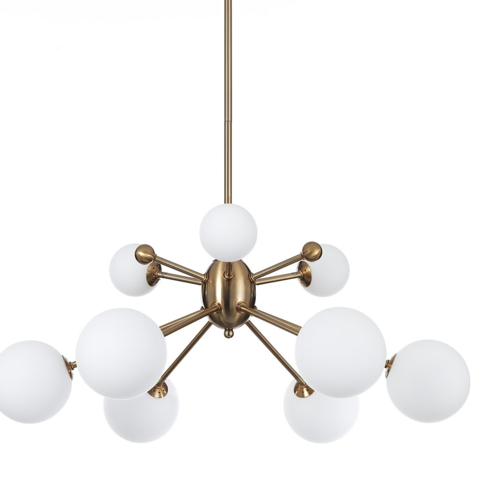 Suspension Tomasucci LUCKY, en acier et verre, blanc