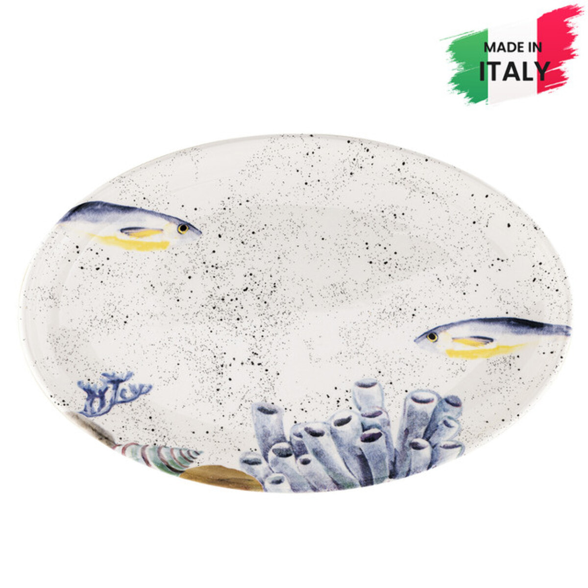 Piatto da portata ovale Ponza in ceramica sottosmalto