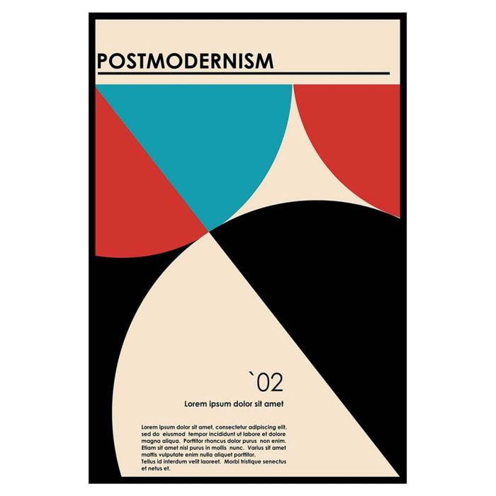 Affiche encadrée abstraite postmodernisme graphique Affiche + cadre en métal - Noir