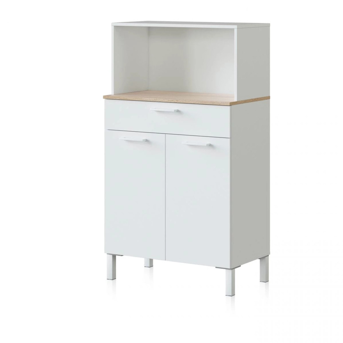Alacena cocina Colin 2 Puertas Blanco Artik (Blanco Mate) - Roble Canadian