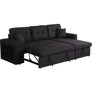 Canapé d'angle convertible/réversible "Axel" - 3 places - Noir