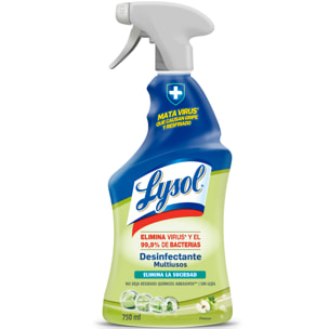 Lysol Limpiador desinfectante multiusos, elimina virus, bacterias y suciedad sin lejía, aroma frescor, spray - Pack 3x750ml