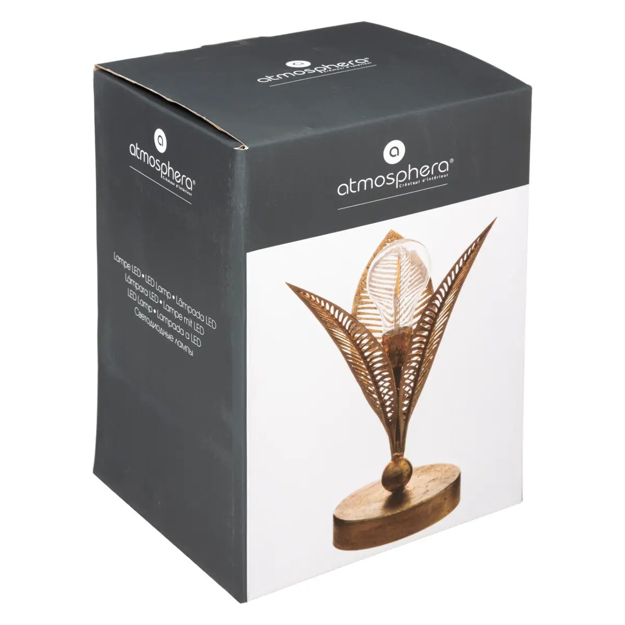 Lampe LED "Feuille" doré H25cm
