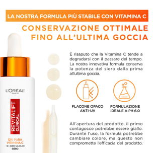 Siero Viso Antietà Revitalift Clinical 12% Pura Vitamina C con Acido Salicilico e Vitamina E - Flacone da 30ml
