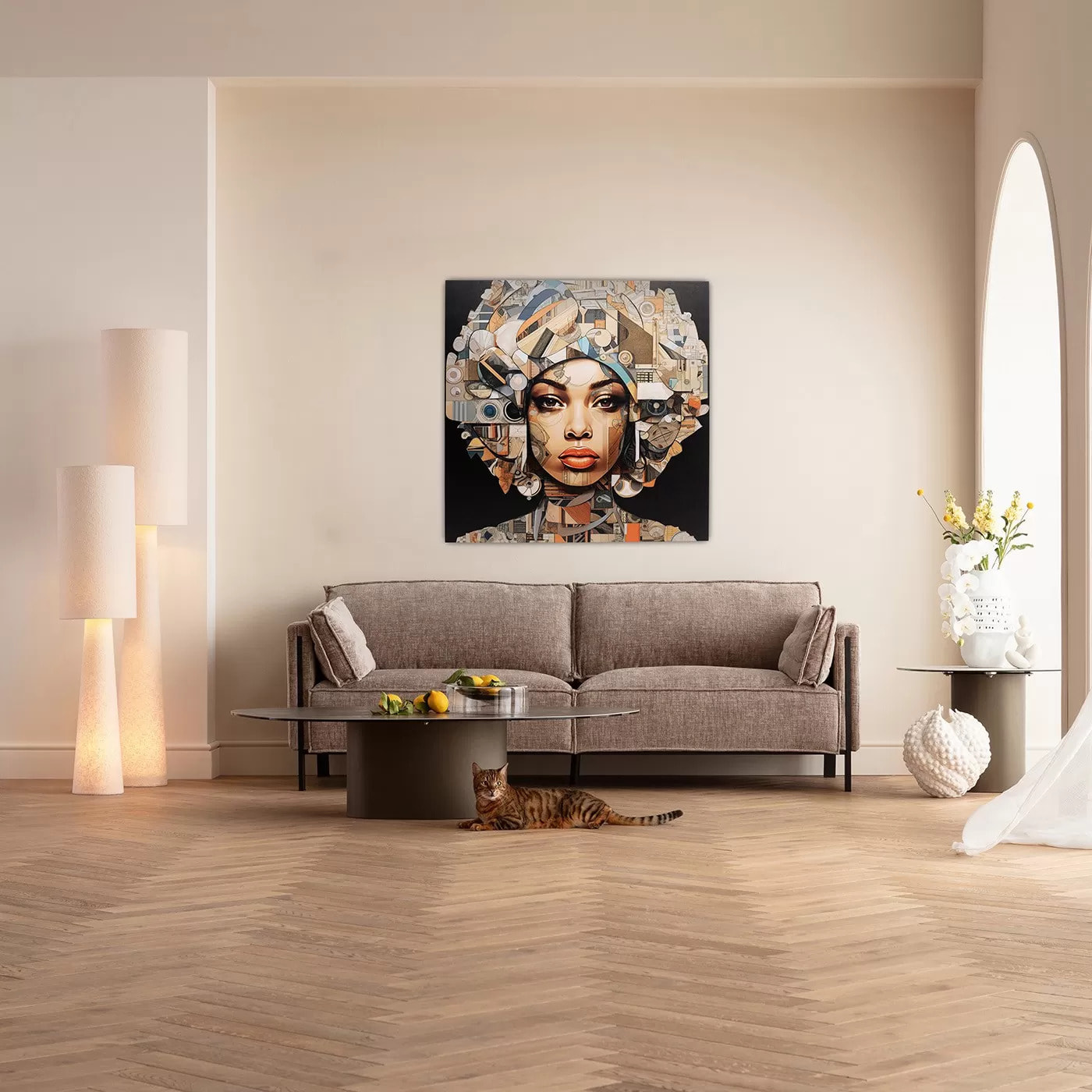 Tableau en verre femme Art Geo 80x80cm Kare Design