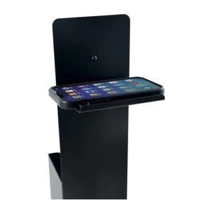 Combiné Wc avec support smartphone Acier & Bambou YONI Noir mat Spirella