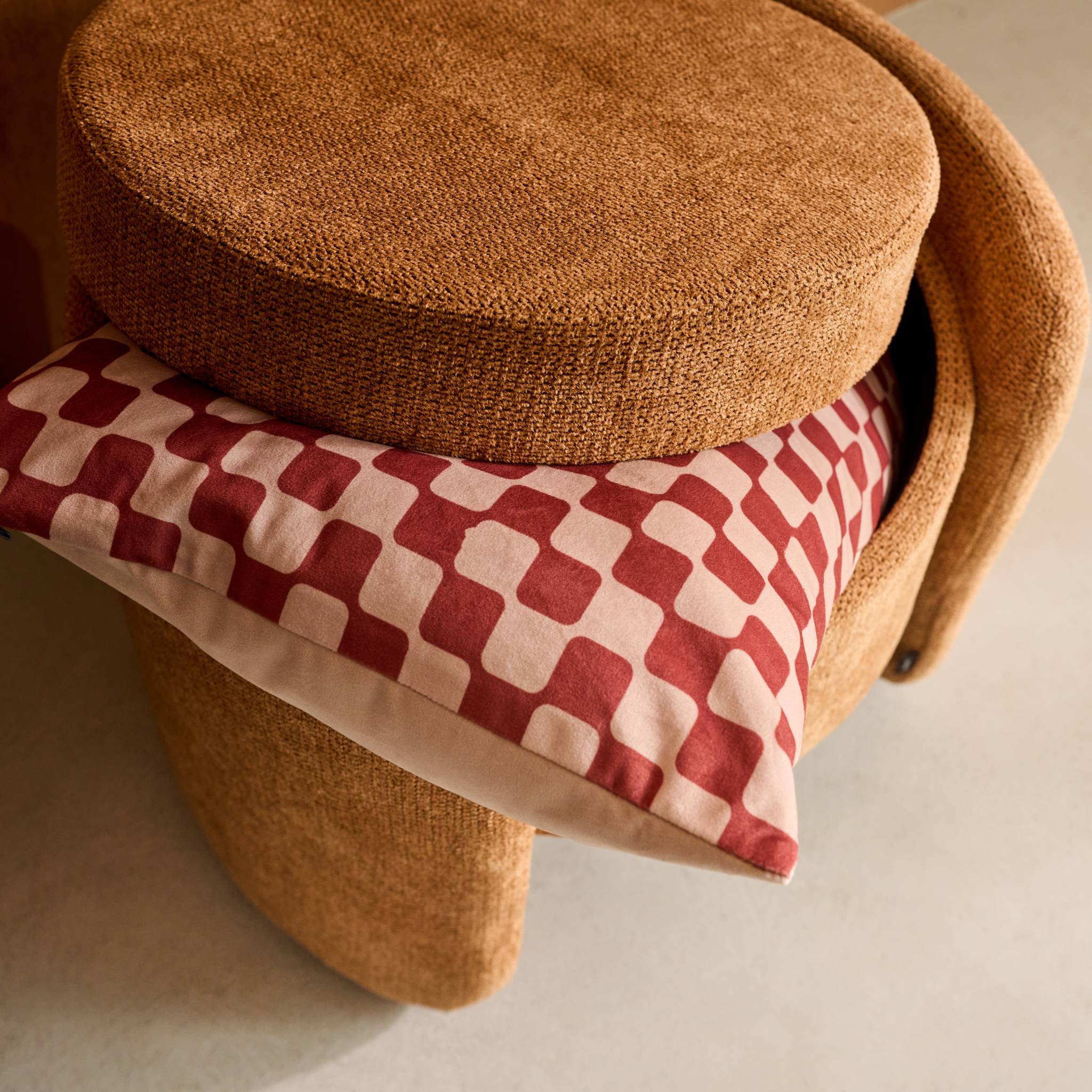 Tabouret coffre contemporain tissu KALO