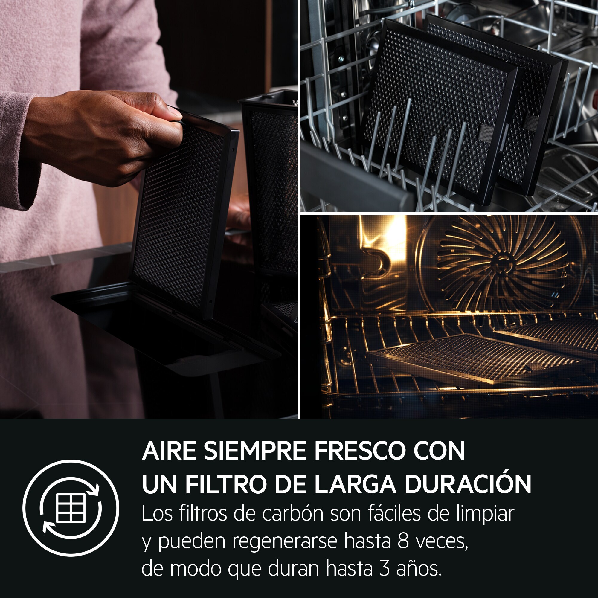 AEG Placa de inducción con campana extractora de 70 cm TCH74B01FB