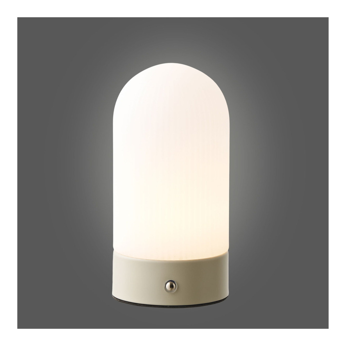 Lampada da tavolo Ashford ricaricabile in metallo e PE beige