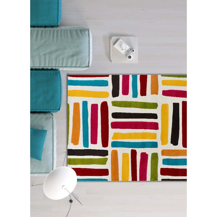 BOUNTY Alfombra geométrica multicolor, varias medidas disponibles.