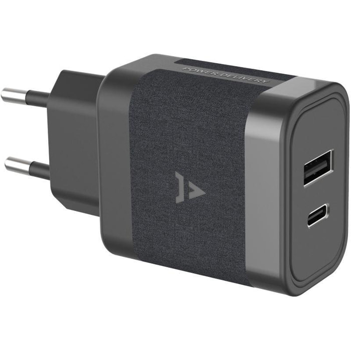Chargeur secteur ADEQWAT chargeur 45W USB-A + USB-C noir