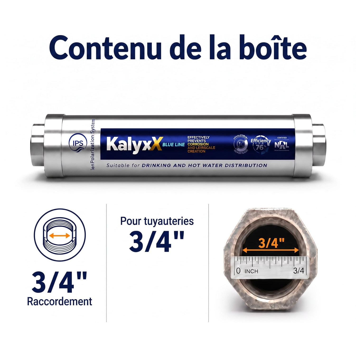 Alternative adoucisseur d'eau KalyxX Blue Line 3/4" (IPSKXFRBG34)