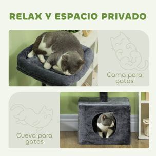 Árbol Rascador para Gatos 134 cm Torre para Gatos Rascador para Gatos con Nidos Cueva Plataformas Bolas de Juguete y Postes de Sisal Gris Oscuro
