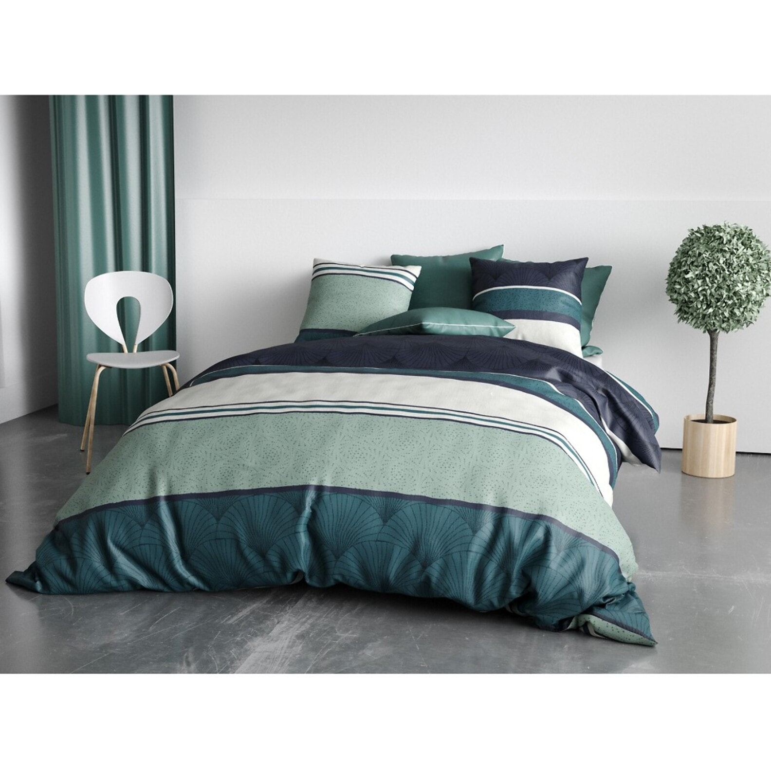 Parure Housse De Couette 3pcs 100% Coton 57 Fils Antika