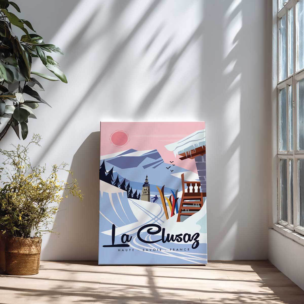 Tableau les alpes La Clusaz enneigé Toile imprimée