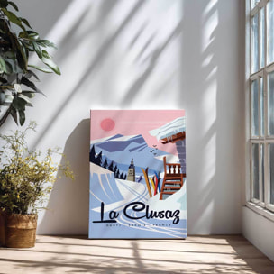 Tableau les alpes La Clusaz enneigé Toile imprimée
