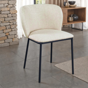 Lot de 4 chaises de salle à manger Tomasucci NENE', en tissu, beige, 60 × 56 × 76 cm