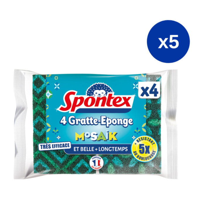 Pack de 5 - Spontex - 4 Gratte-Eponge Mosaik