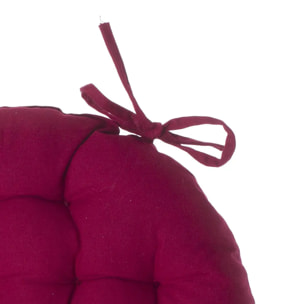 Galette de chaise ronde rouge D38cm