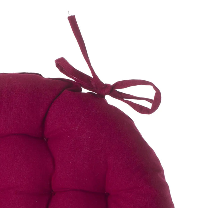 Galette de chaise ronde rouge D38cm