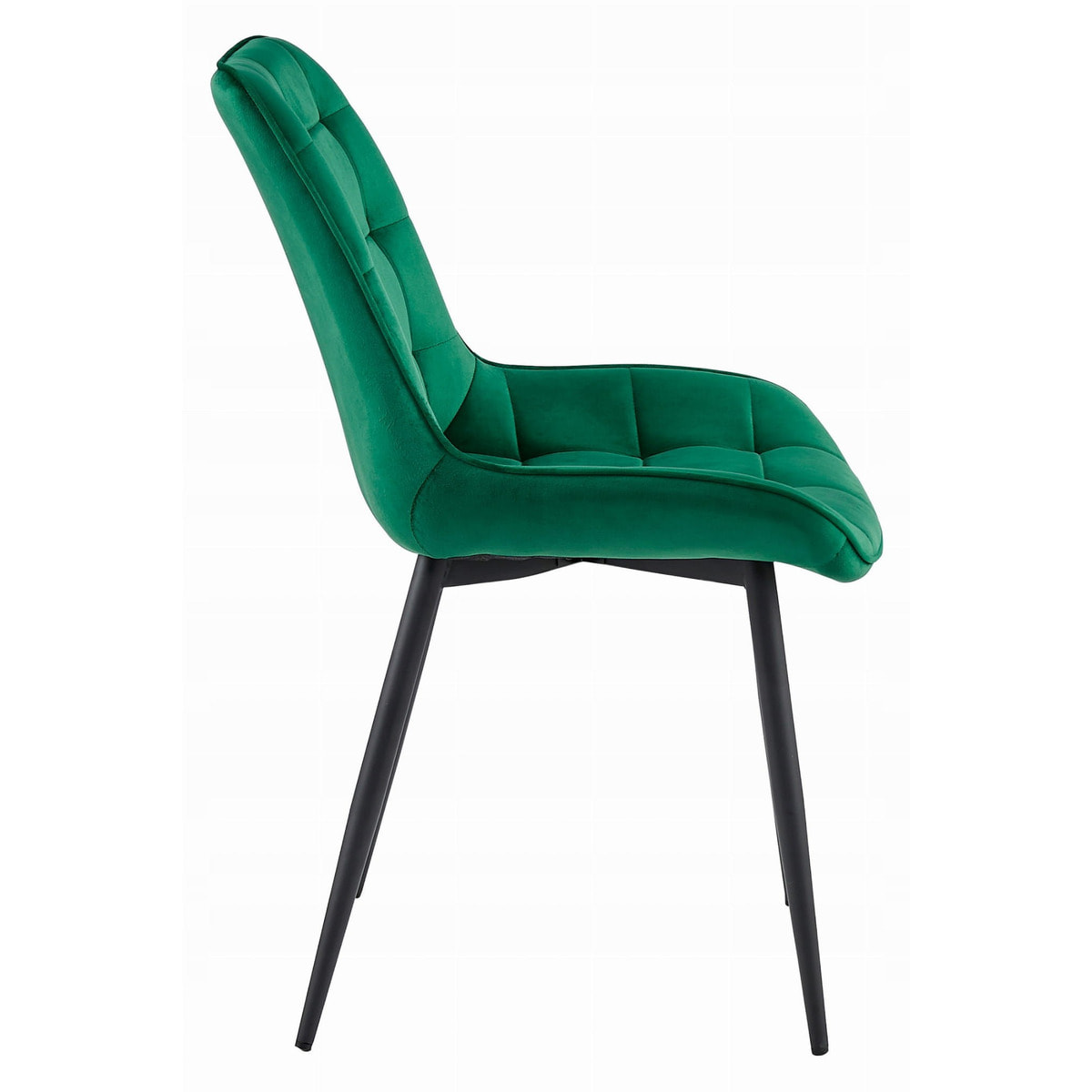 Set di 2 sedie Bera in velluto verde scuro e gambe nere