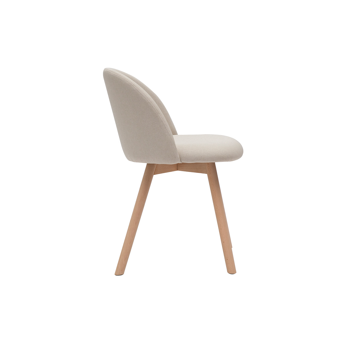 Chaises scandinaves en tissu naturel et bois clair massif (lot de 2) CELESTE