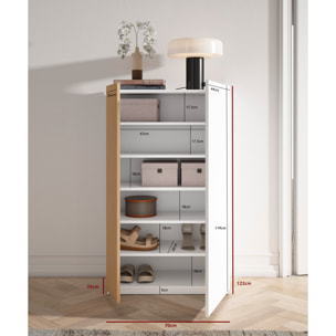 Zapatero Akra melamina blanco puerta impresión vallado 122x70x35 cm