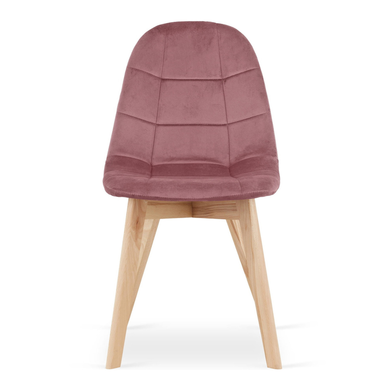 Set di 2 sedie Bora in velluto rosa antico e legno