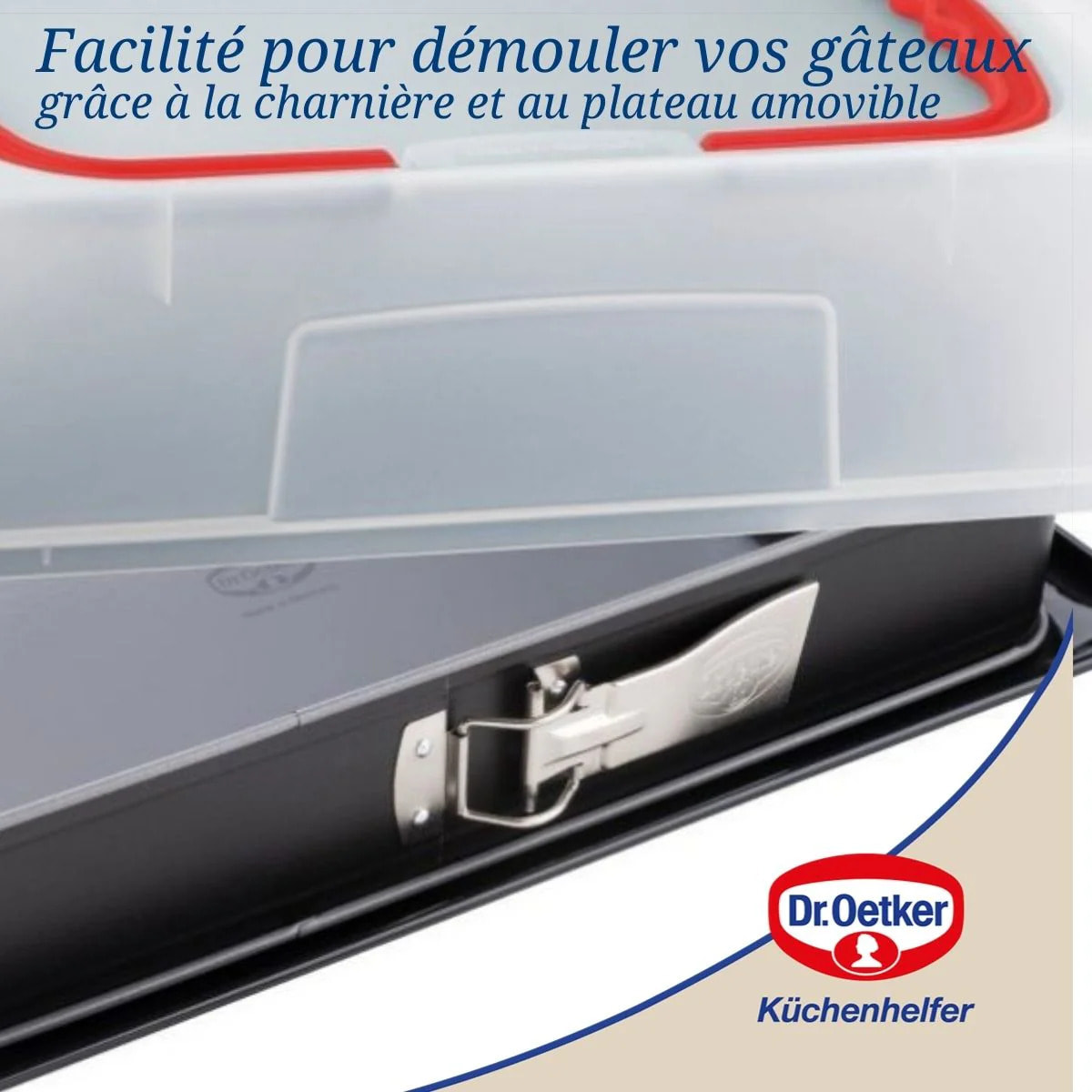 Moule à charnière rectangulaire avec couvercle de transport 42 x 29 x 7 cm Dr. Oetker Back-Idee Kreativ