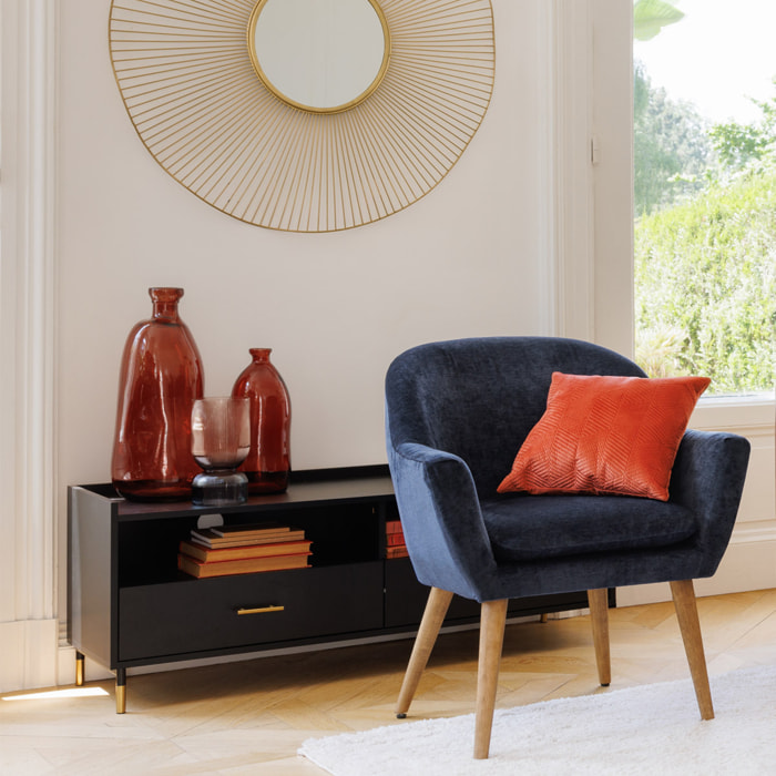 Vase bouteille "Uly" en verre recyclé H51cm ambre