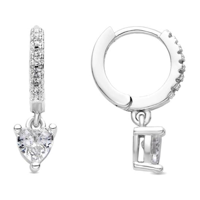 Pendientes acabado plata y Circonita Brillante