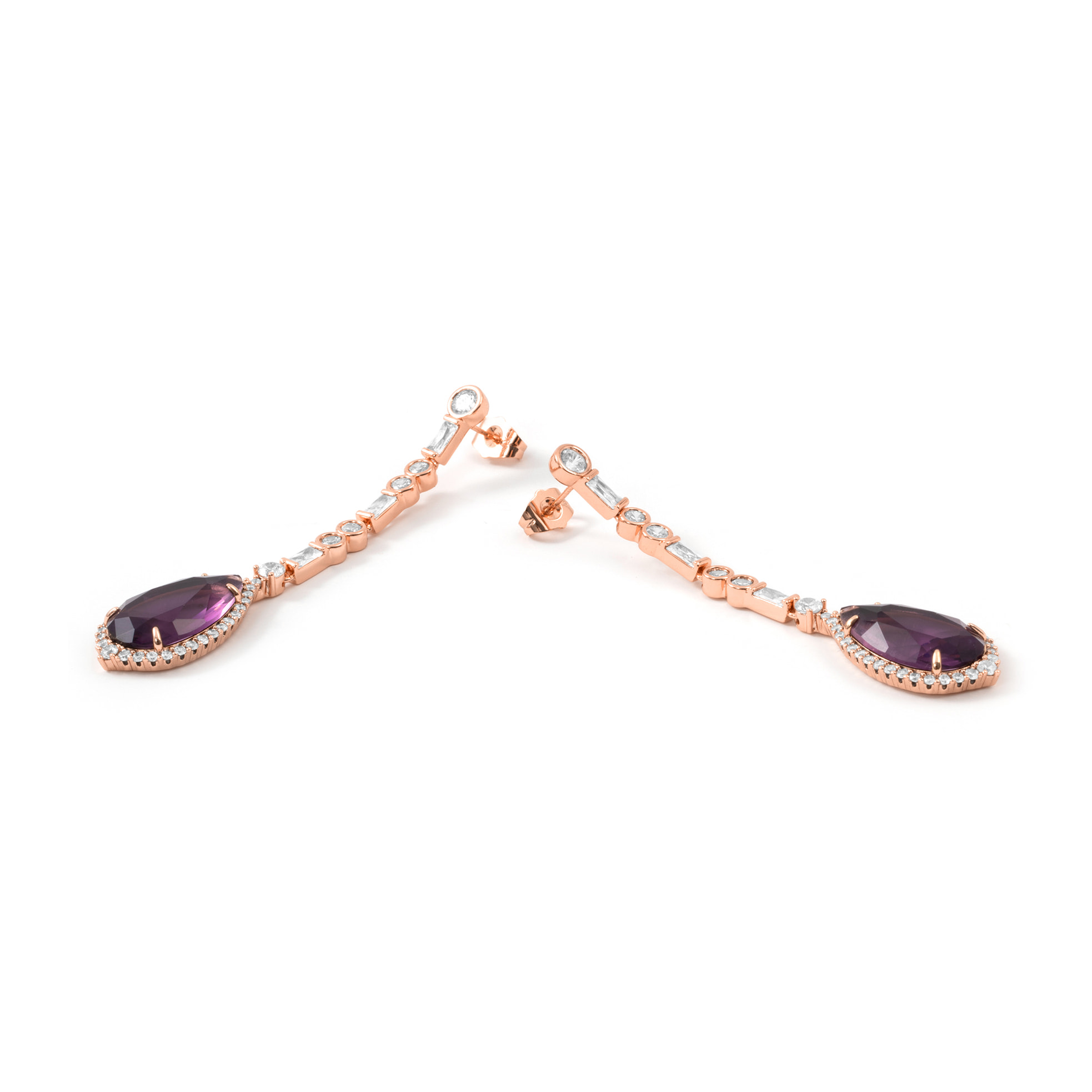 Pendientes Ibona acabado oro rosa 18k