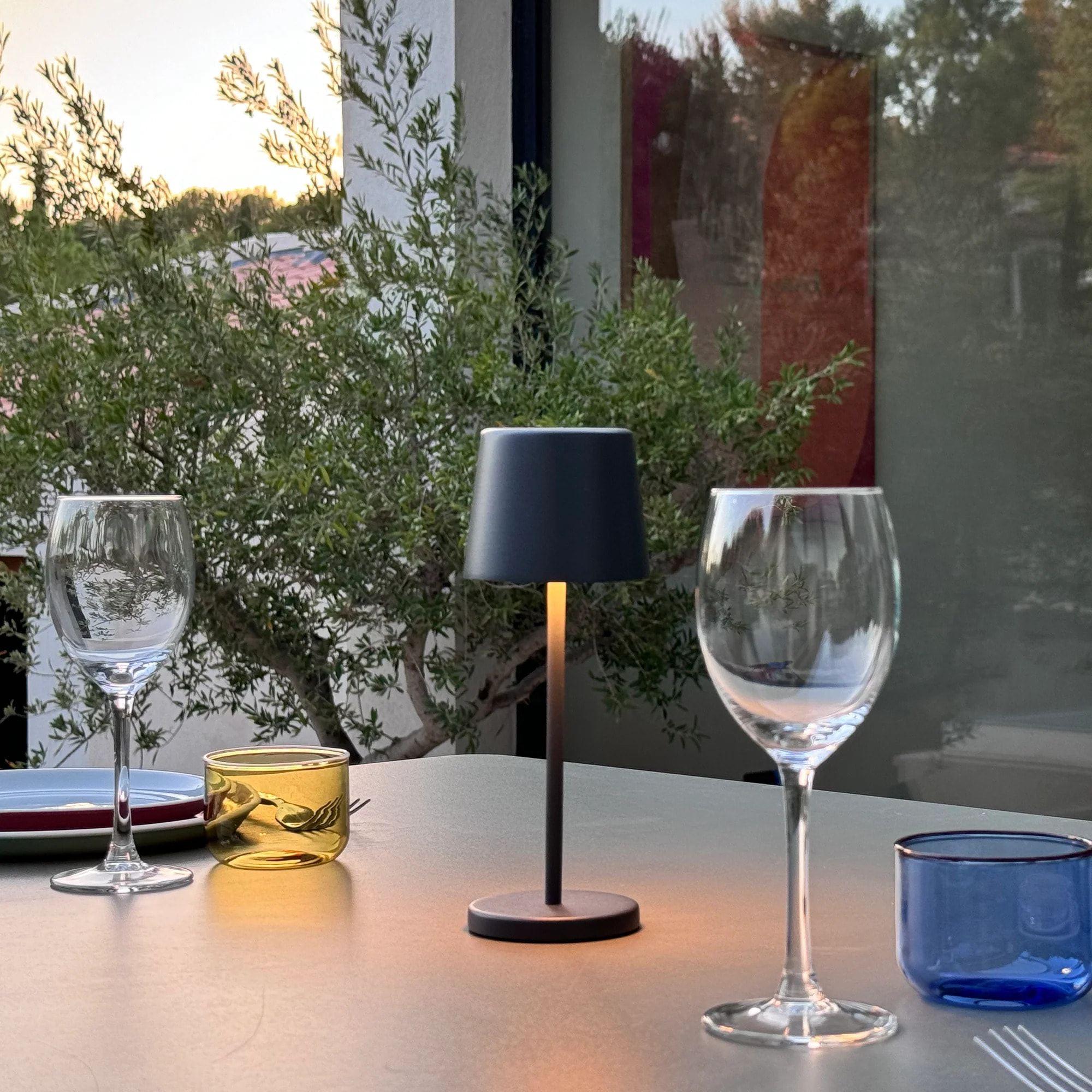 Lampe de table sans fil MINI KELLY Gris H22cm
