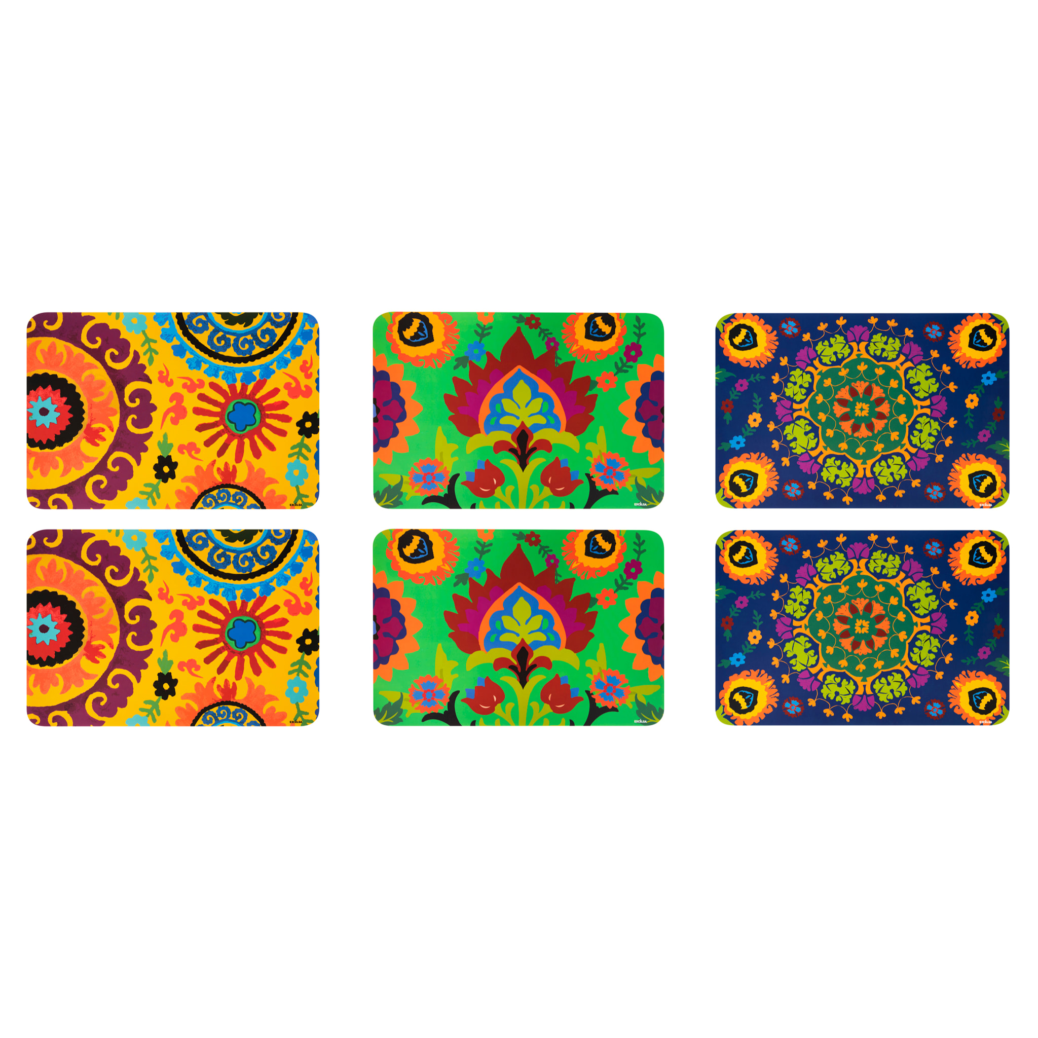 Set de 6 sets de table rectangulaires Excelsa – New Delhi, Polypropylène Multicolore