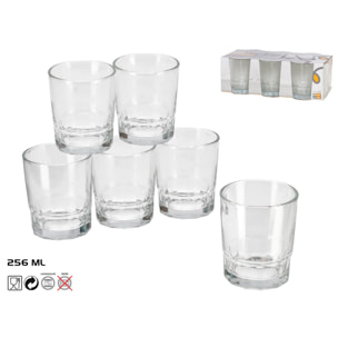 Set de 6 Vasos de Agua Lisbon de Cristal 256 ml