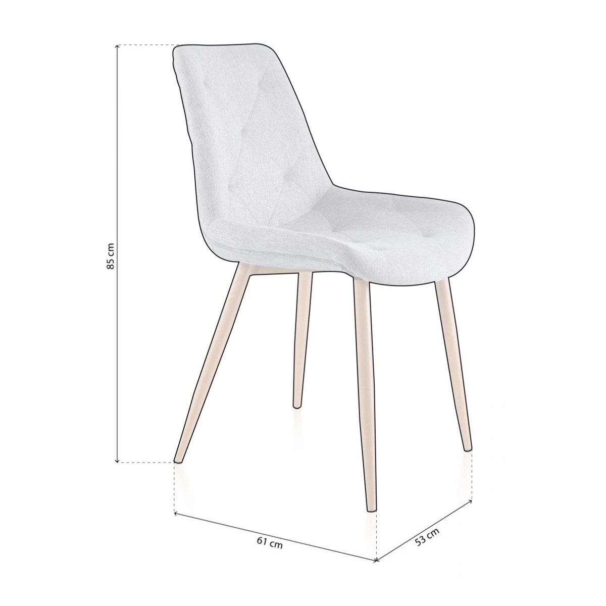 Pack 4 sillas de comedor Marlene Tejido - Gris